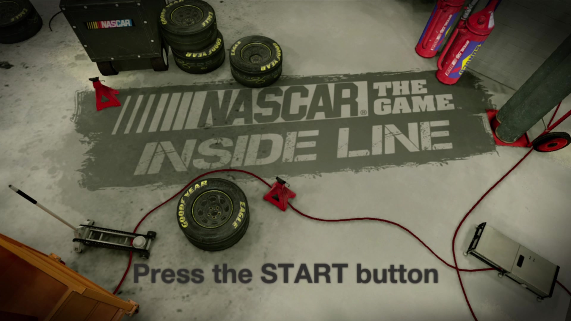 NASCAR The Game: Inside Line title screen for Xbox 360